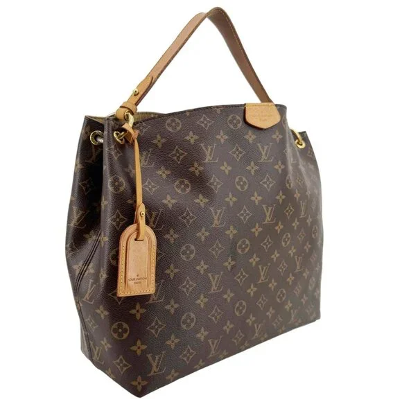 Louis Vuitton Graceful MM Monogram Canvas Shoulder Bag Brown - Picture 5 of 16